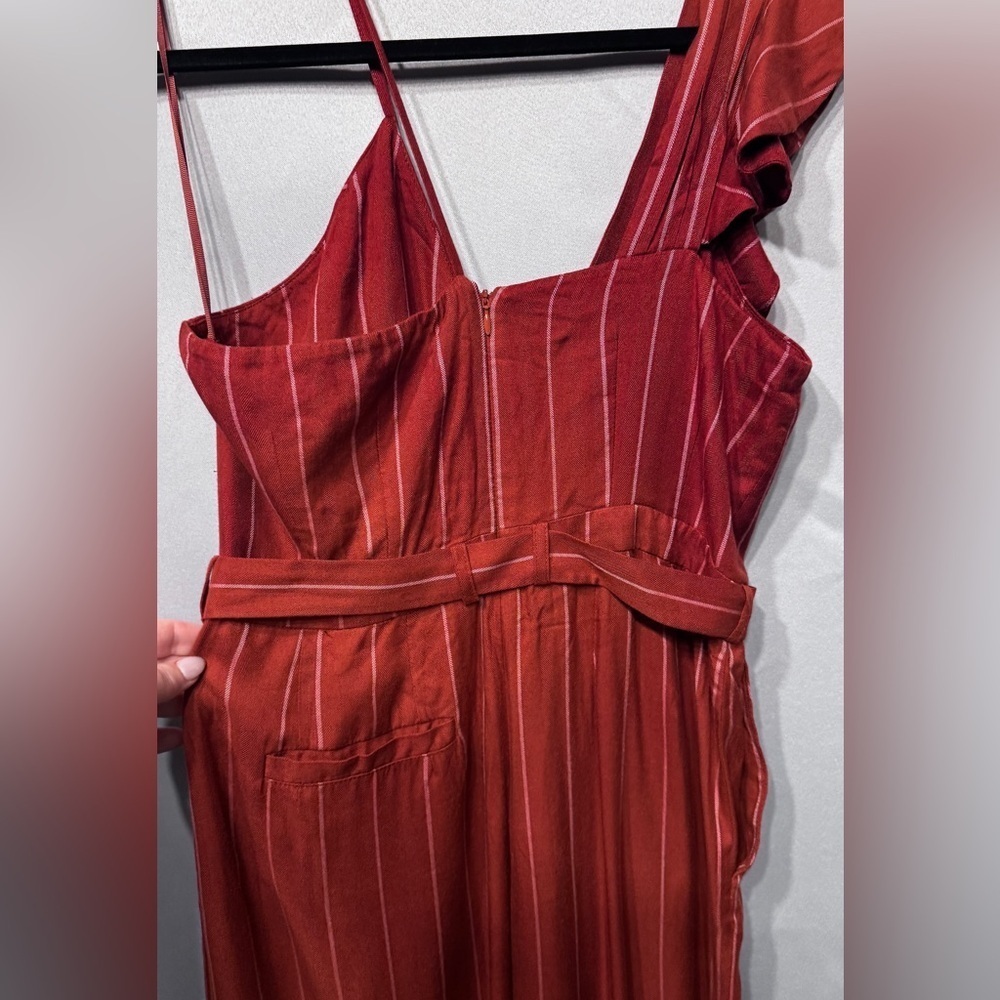 Three Floor Rent the Runway Stripe one shoulder Margaux jumpsuit Sz 6 $360 - Picture 12 of 13